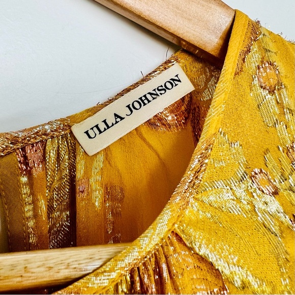Ulla Johnson SET Rashida Skirt Aster Top Citrine Gold Yellow Metallic Maxi 12 XL - Picture 5 of 16